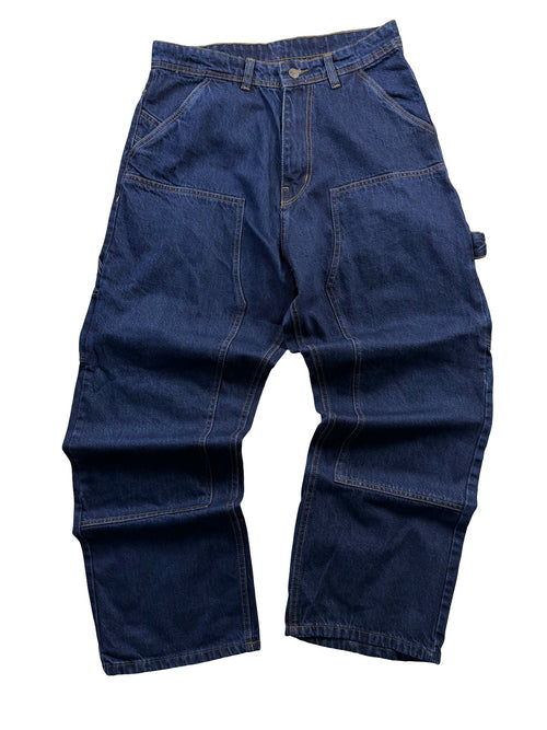 Carhartt Reworked Double Knee Jeans Dark Blue